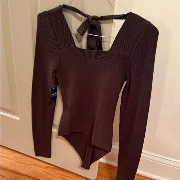 Abercrombie & Fitch Tops - Abercrombie & Fitch Chocolate Long Sleeve Bodysuit